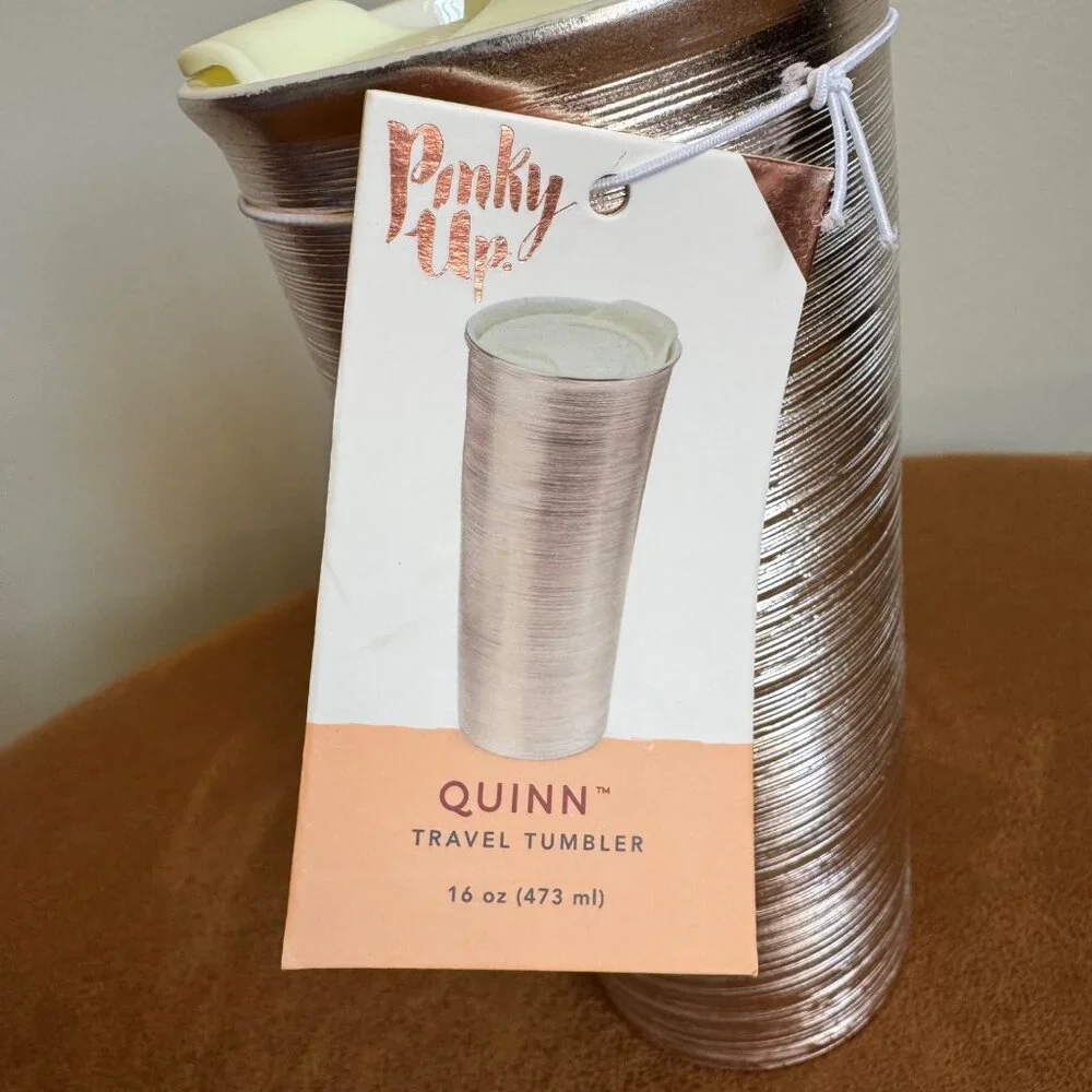 NEW Quinn Rose Gold Travel Tumbler by Pinky Up - 16oz